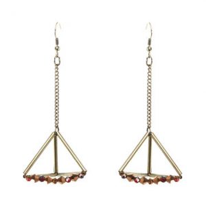 Triangle Crystal Tassel Earrings