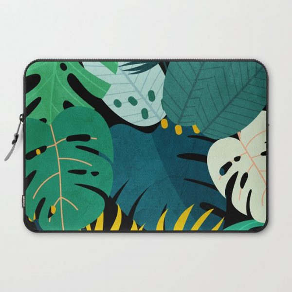 Tropical Jungle Leaves Computer Cover by City Art - Laptop Sleeve - 15"