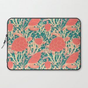 Turtles Coral Reef Underwater Pattern Computer Cover by BridgetsBeachHouse - Laptop Sleeve - 15"