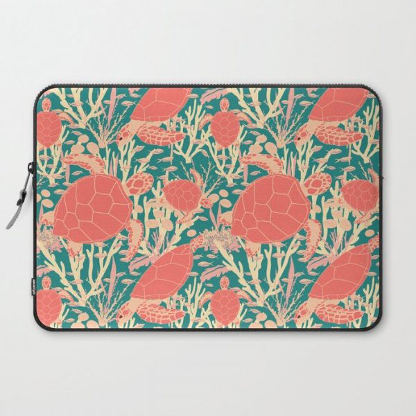 Turtles Coral Reef Underwater Pattern Computer Cover by BridgetsBeachHouse - Laptop Sleeve - 15"