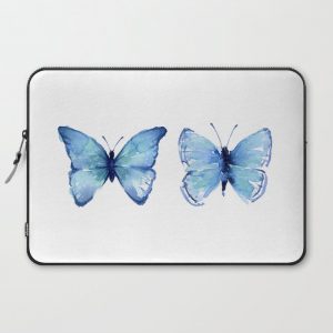 Two Blue Butterflies Watercolor Computer Cover by Olechka - Laptop Sleeve - 15"