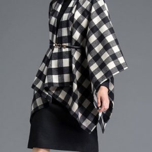 Two Piece Checkered/Plaid Printed Casual Long Sleeve Midi Dress