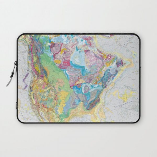 USGS Geological Map of North America Computer Cover by Fine Earth Prints - Laptop Sleeve - 13"