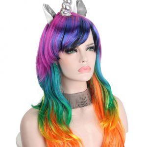 Unicorn Costume Wig Multicolored Hair Wigs Halloween Costume Accessories