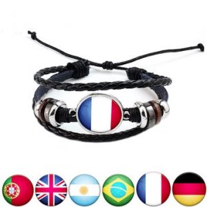 Unisex National Flag Pattern Leather Bracelet