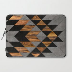 Urban Tribal Pattern No.10 - Aztec - Concrete and Wood Computer Cover by Zoltan Ratko - Laptop Sleeve - 15"