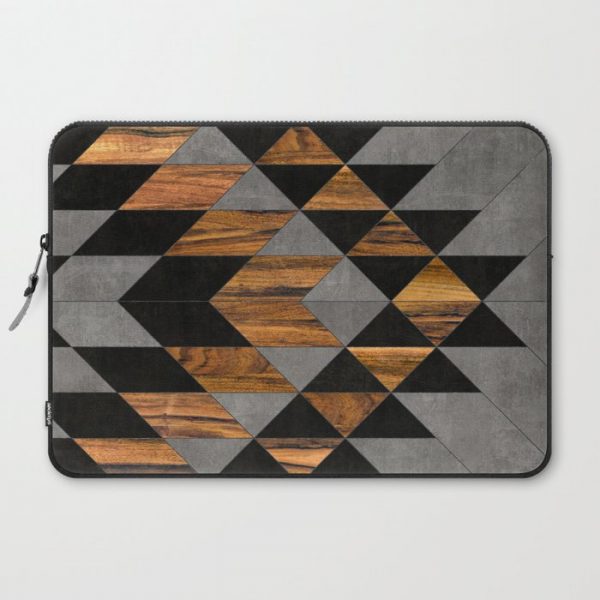 Urban Tribal Pattern No.10 - Aztec - Concrete and Wood Computer Cover by Zoltan Ratko - Laptop Sleeve - 15"