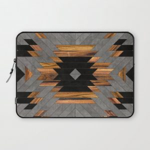 Urban Tribal Pattern No.6 - Aztec - Concrete and Wood Computer Cover by Zoltan Ratko - Laptop Sleeve - 13"