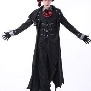 Vampire Costume Halloween Black Men Magician Witch Costumes Outfit