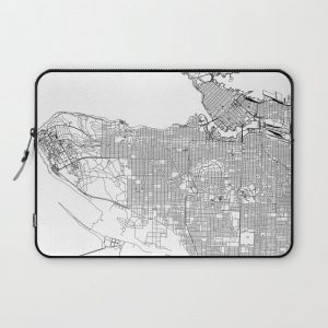 Vancouver White Map Computer Cover by multipliCITY - Laptop Sleeve - 13"