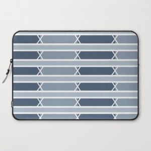 Venice Blue Stripe Computer Cover by ivyink studio - Laptop Sleeve - 15"