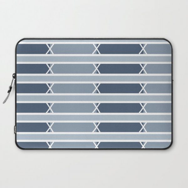 Venice Blue Stripe Computer Cover by ivyink studio - Laptop Sleeve - 15"