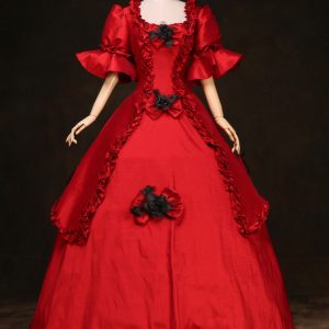 Victorian French Princess Ruffles Retro Dress Costumes Halloween