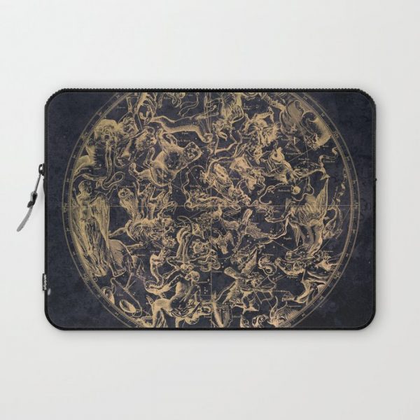 Vintage Constellations & Astrological Signs | Yellowed Ink & Cosmic Colour Computer Cover by Visionary Sea - Laptop Sleeve - 13"