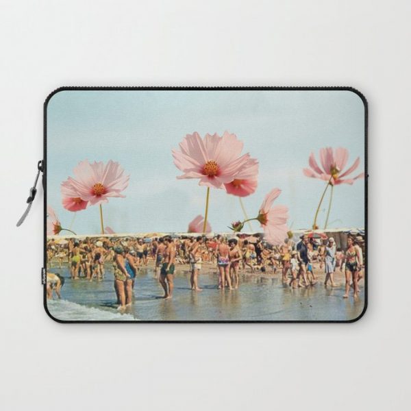 Vintage Flower Beach Computer Cover by Justine Henderson - Laptop Sleeve - 13"