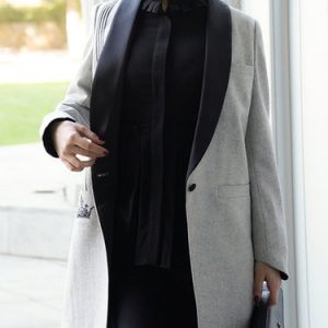 Vintage Long Sleeve Pockets Plain Lapel Coat