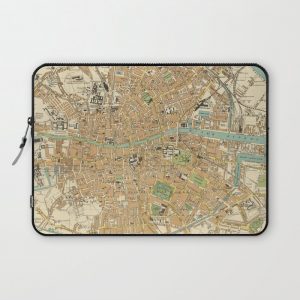 Vintage Map of Dublin Ireland (1914) Computer Cover by BravuraMedia - Laptop Sleeve - 13"