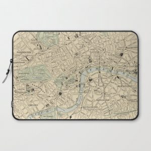 Vintage Map of London England (1901) Computer Cover by BravuraMedia - Laptop Sleeve - 15"