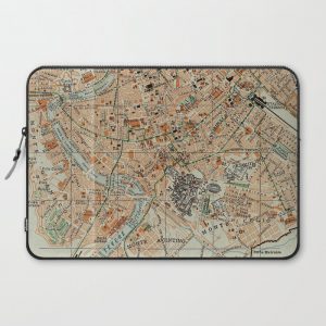 Vintage Map of Rome Italy (1911) Computer Cover by BravuraMedia - Laptop Sleeve - 15"