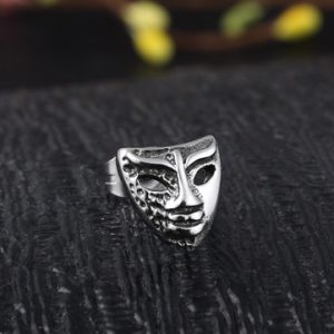 Vintage Titanium Steel Mask Stud Earring