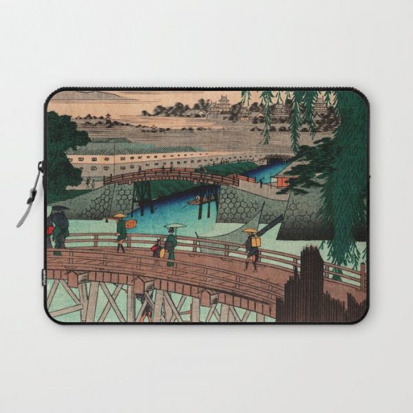 Vintage Woodblock - Ikkoku Bridge Japan Computer Cover by Yesteryears - Laptop Sleeve - 13"