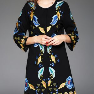 Vintage Wool Blend Long Sleeve Floral Embroidered Coat