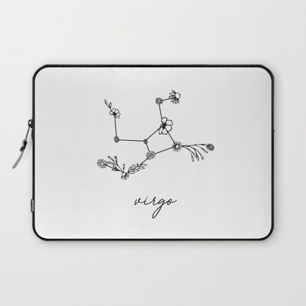 Virgo Floral Zodiac Constellation Computer Cover by Allison Terkelsen - Laptop Sleeve - 13"