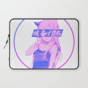 WAVES (PINK) - SAD JAPANESE ANIME GIRL AESTHETIC Computer Cover by Poser_Boy - Laptop Sleeve - 13"