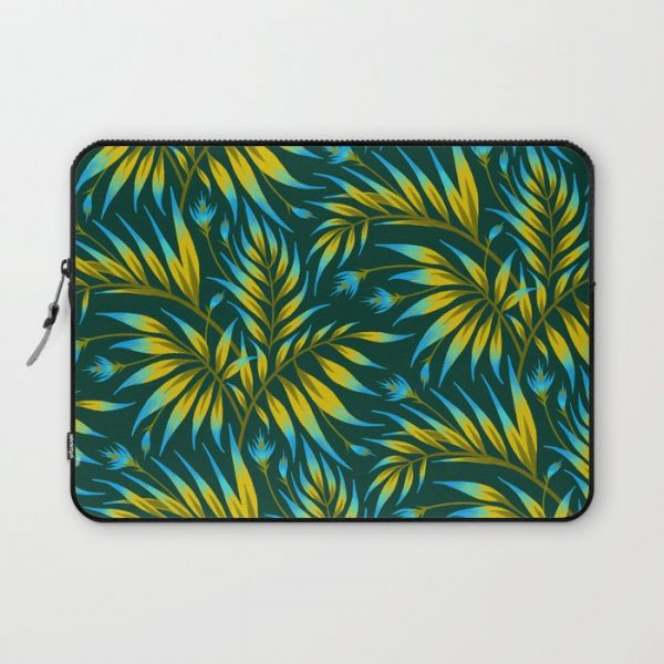 Waikiki Palm - Yellow / Blue Computer Cover by Andrea Muller - Laptop Sleeve - 13"