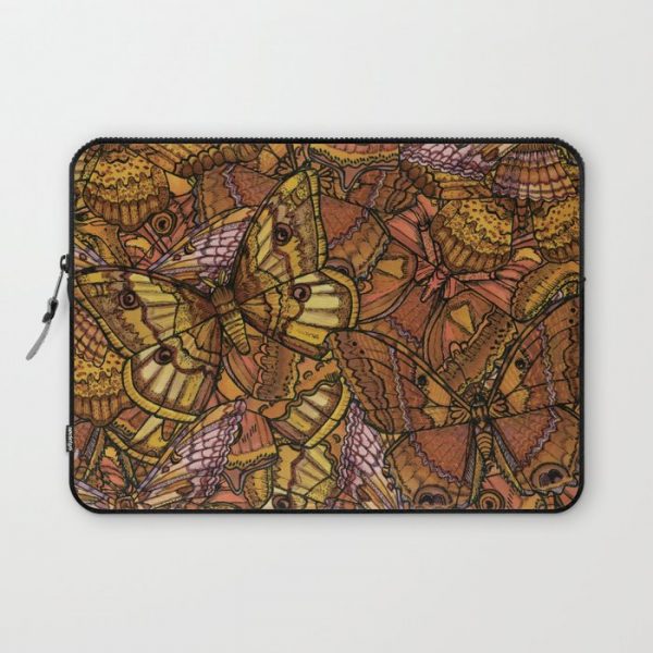 Warm Moths and Butterflies Computer Cover by KelseyBroganIllustration - Laptop Sleeve - 13"