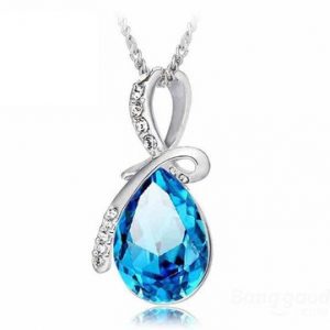 Water Drop Pendant Crystal Necklace