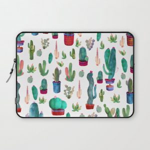 Watercolor Cactus Pattern Computer Cover by franciscomffonseca - Laptop Sleeve - 13"