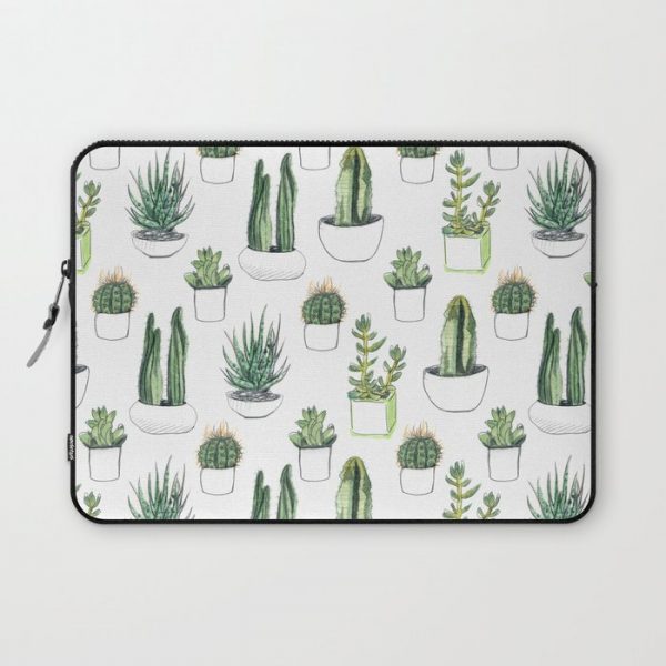 Watercolour Cacti & Succulents Computer Cover by Vicky Webb AKA Crumpetsandcrabsticks - Laptop Sleeve - 13"