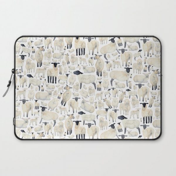 Watercolour Sheep Computer Cover by Elena O'Neill - Laptop Sleeve - 15"