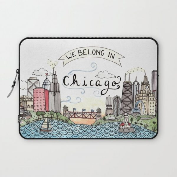 We Belong in Chicago Computer Cover by Brooke Weeber - Laptop Sleeve - 13"