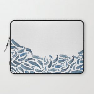 Whale Wave. Computer Cover by Elena O'Neill - Laptop Sleeve - 13"