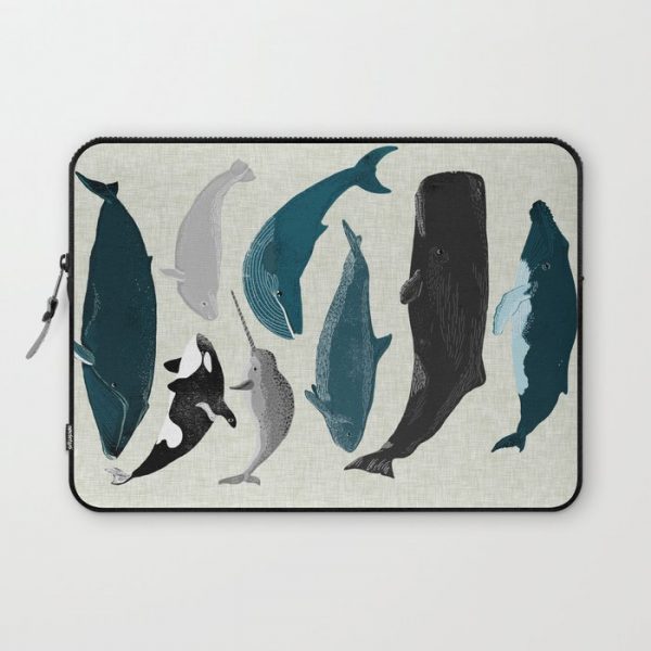 Whales and Porpoises sea life ocean animal nature animals marine biologist Andrea Lauren Computer Cover by Andrea Lauren Design - Laptop Sleeve - 13"