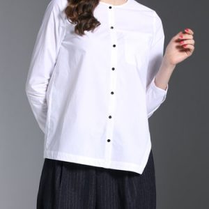 White 3/4 Sleeve Buttoned Blouse