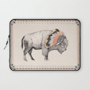 White Bison Computer Cover by Sandra Dieckmann - Laptop Sleeve - 13"