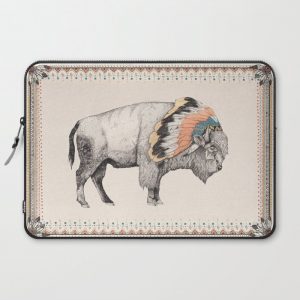 White Bison Computer Cover by Sandra Dieckmann - Laptop Sleeve - 15"