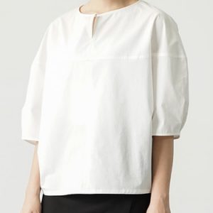 White Casual Cotton Plain Crew Neck Blouse