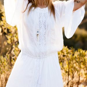 White Embroidered Boho Blouse