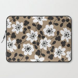 White Hepatica. Flower pattern Computer Cover by Elena Lents - Laptop Sleeve - 15"