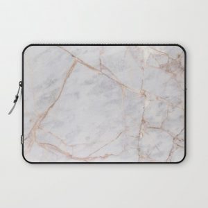 White Italian Marble & Gold Computer Cover by Modern Home - Laptop Sleeve - 13"