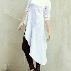 White Plain 3/4 Sleeve Tunic