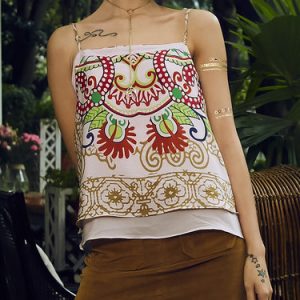 White Silk Boho Cami