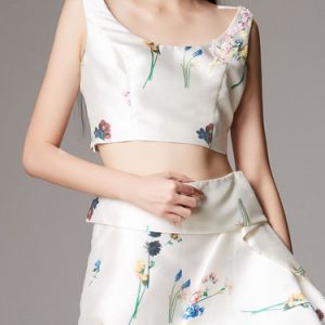 White Silk-blend Sleeveless Tank