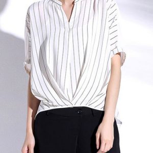 White Stripes Simple Blouse