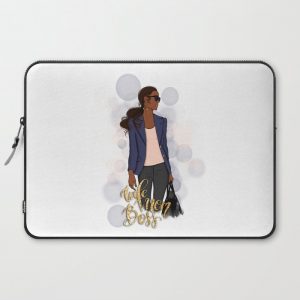 Wife Mom Boss | African American Lady Boss Computer Cover by Tanya Kart - Laptop Sleeve - 15"