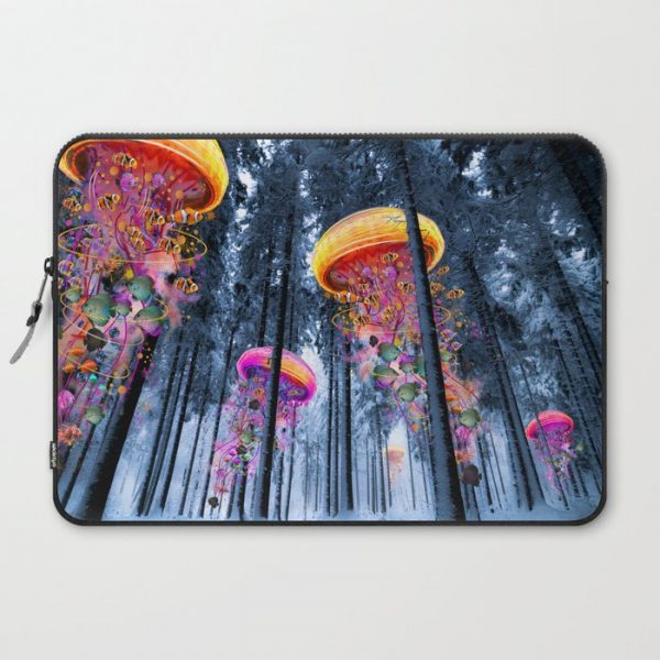 Winter Forest of Electric Jellyfish Worlds Computer Cover by Dave Loblaw - Laptop Sleeve - 15"